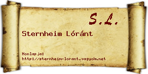 Sternheim Lóránt névjegykártya